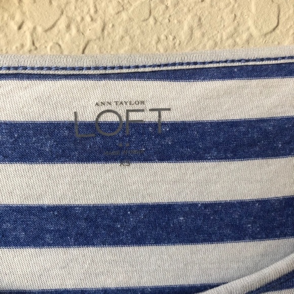 Ann Taylor Loft Blue/White Striped Top - Picture 3 of 4